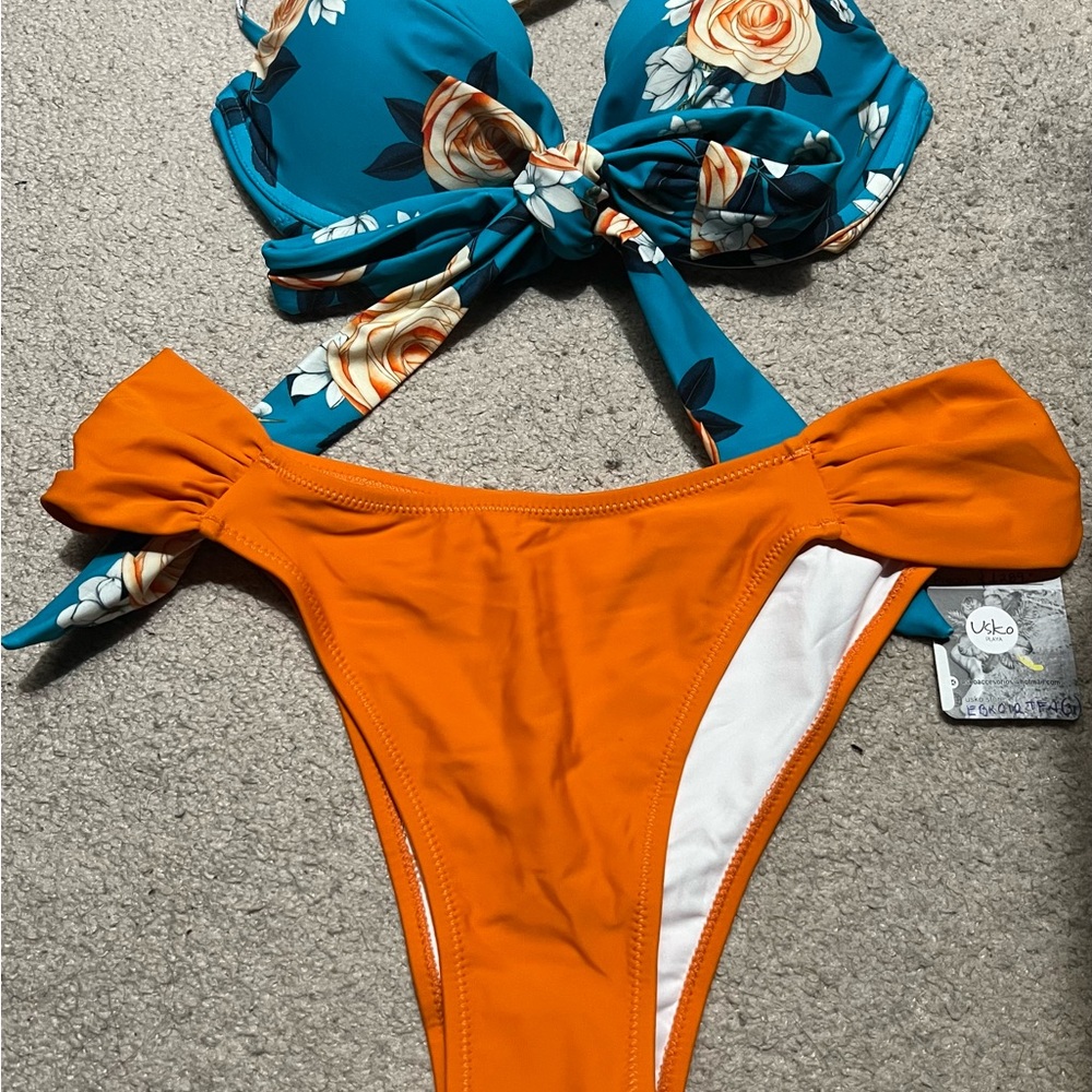 Floral Orange Bikini